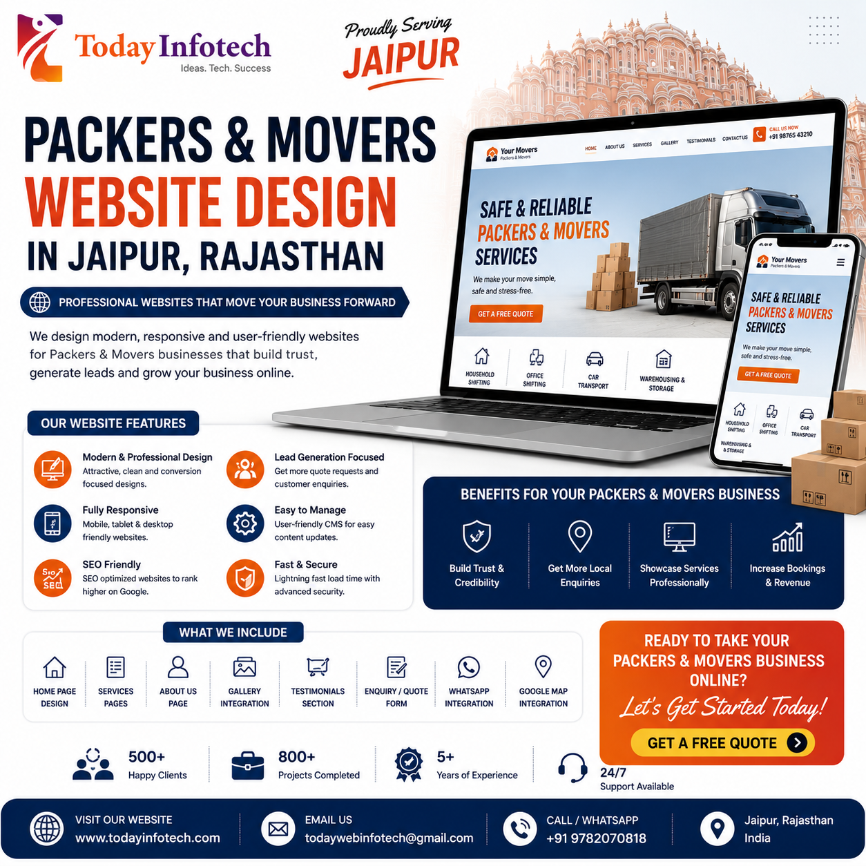 Packers and Movers Website Design in Jaipur