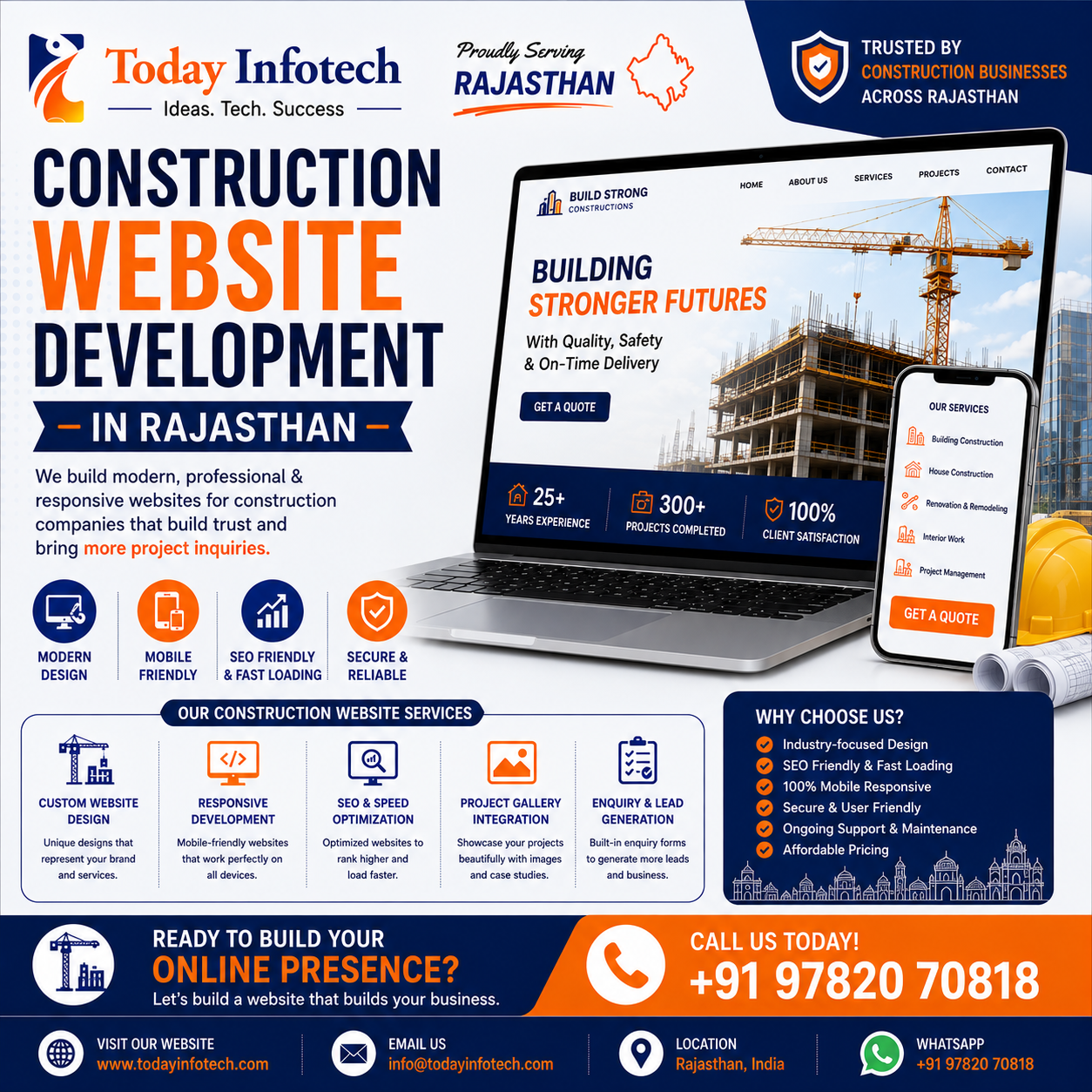 Construction Website Development in Rajasthan